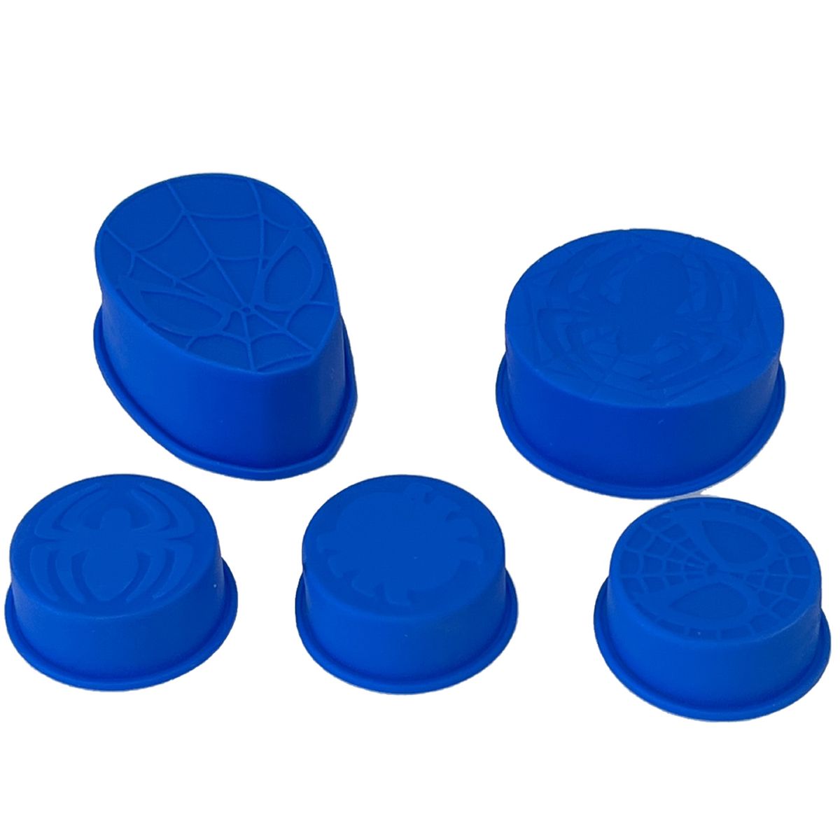 Set de 5 moules en silicone bleu Spiderman