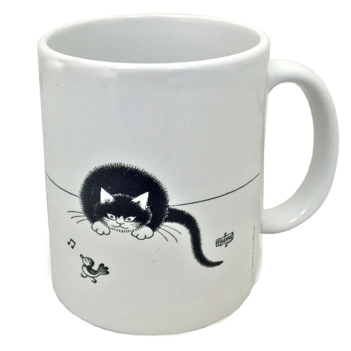 Mug blanc Les Chats de Dubout - L'oiseau Siffleur