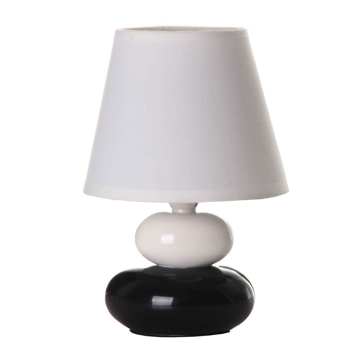Lampe galets - Noir et blanc - 22 cm