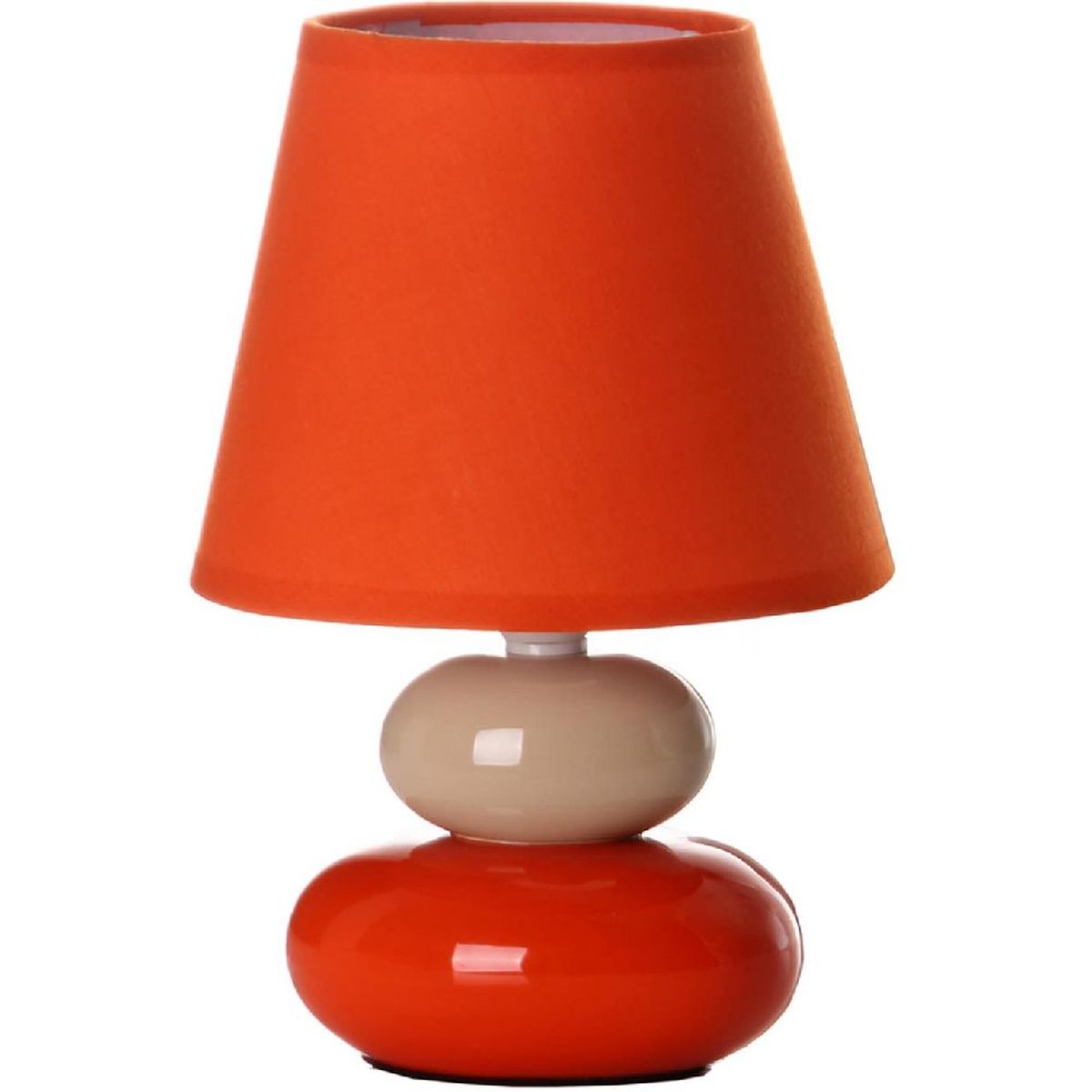 Lampe galets - Orange et crme - 22 cm