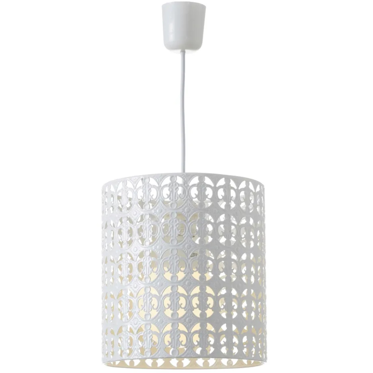 Lustre motif ajouré en métal Blanc 24.5 x 23 cm