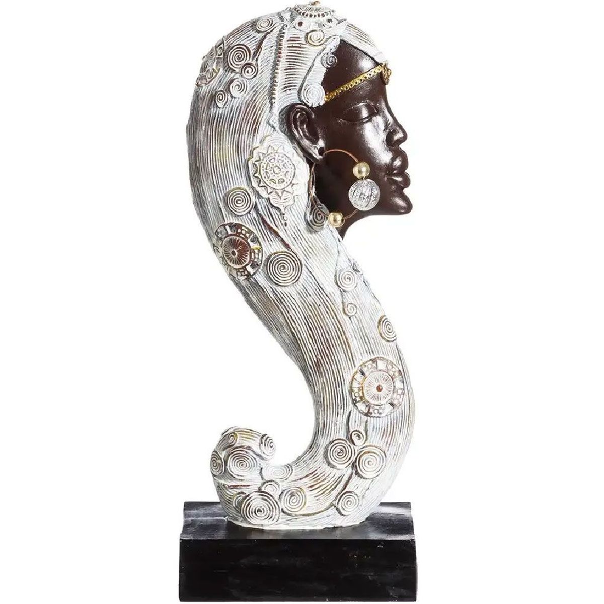 Figurine Buste Africaine en rsine patine 34 cm
