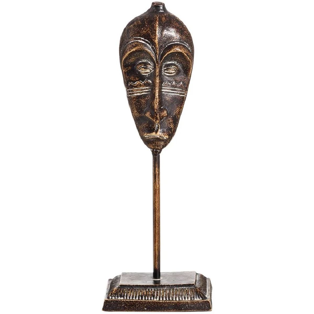 Masque Africain sur pied Visage allong - 41.5 cm