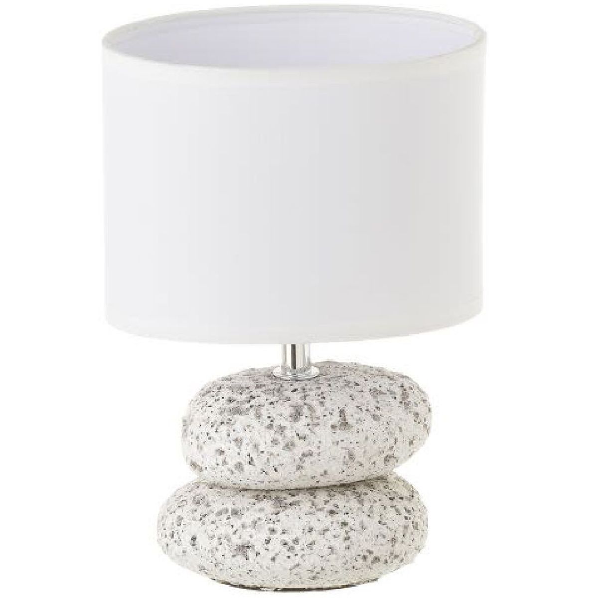 Lampe galets - blanc et Gris  - 23.5 cm