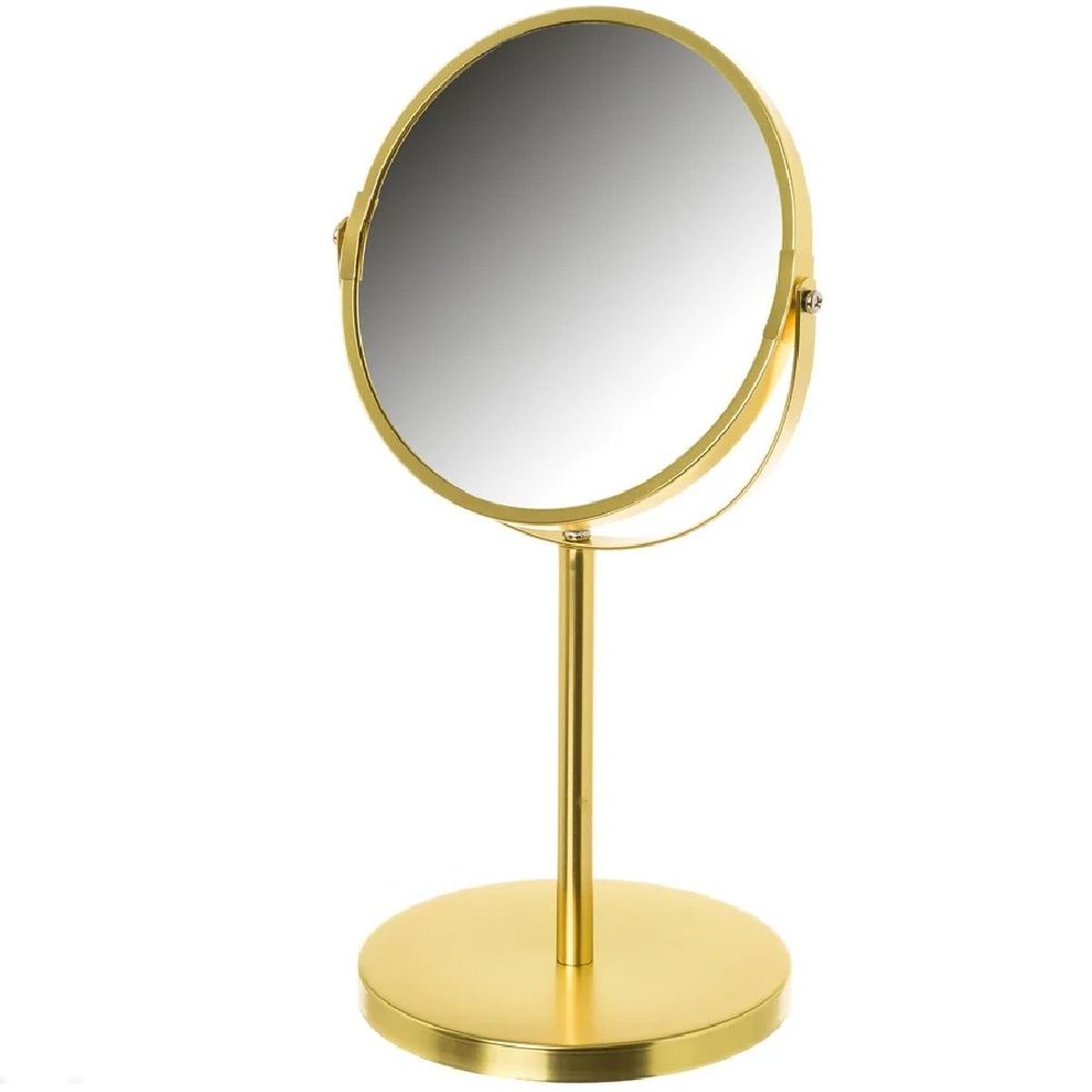 Miroir Double rond - Aspect dor - Sur Pied