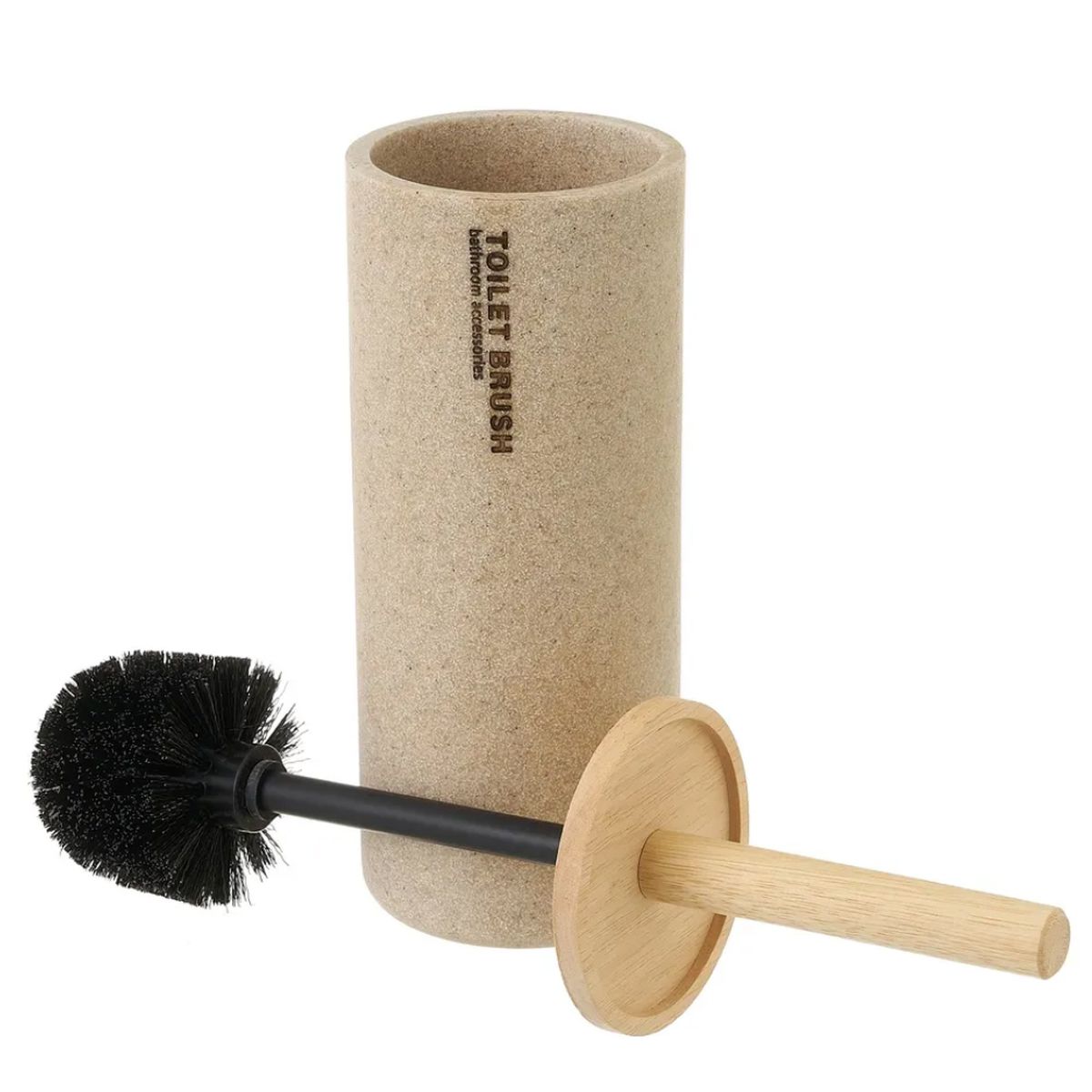 Support Brosse WC en Polyrsine et bois 38 cm