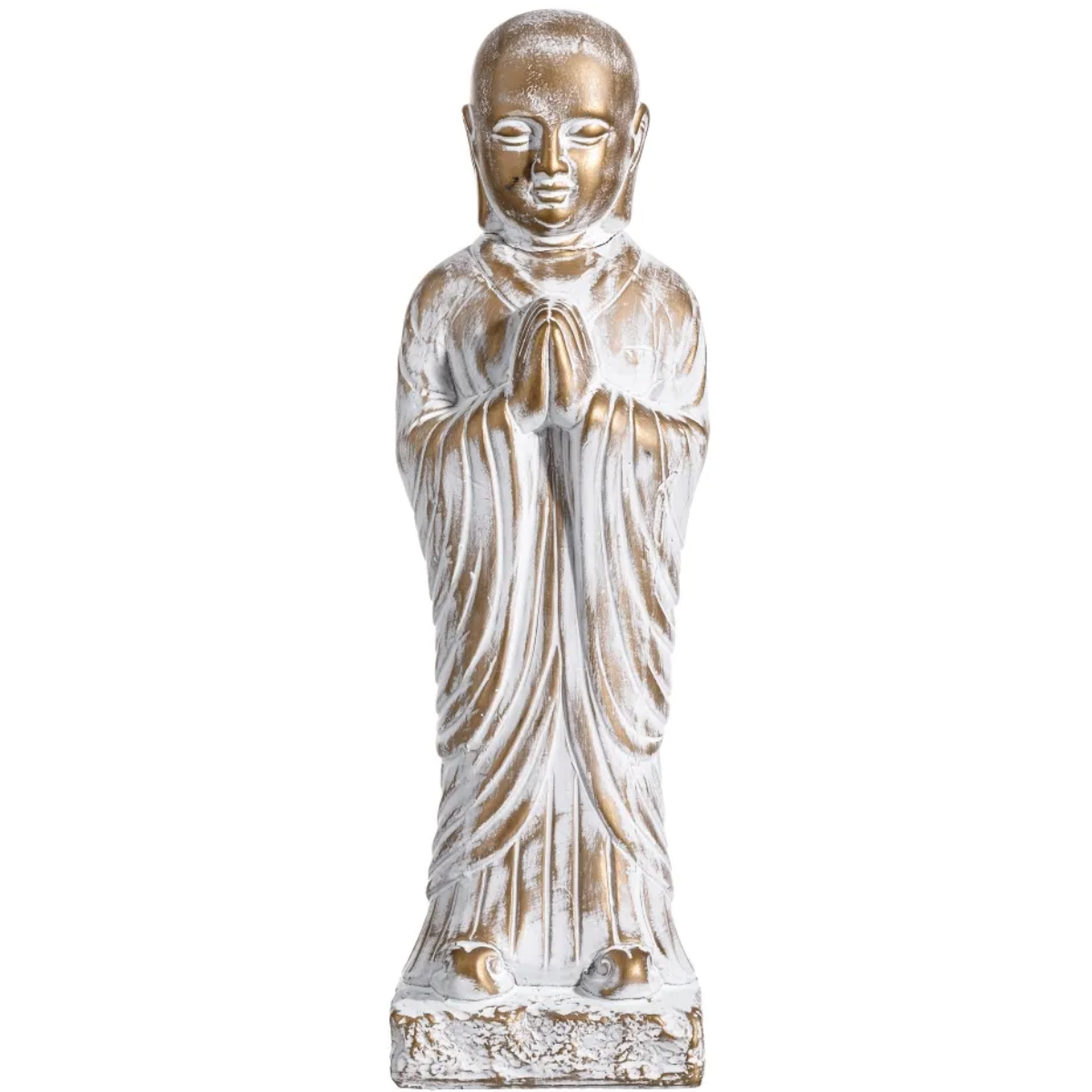 Statue moine bouddhiste en prire 45 cm