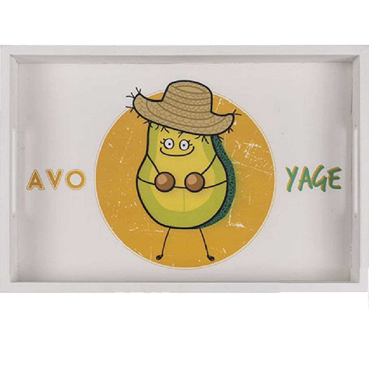 Plateau en bois Mme Avocado Avoyage  20 x 30 cm