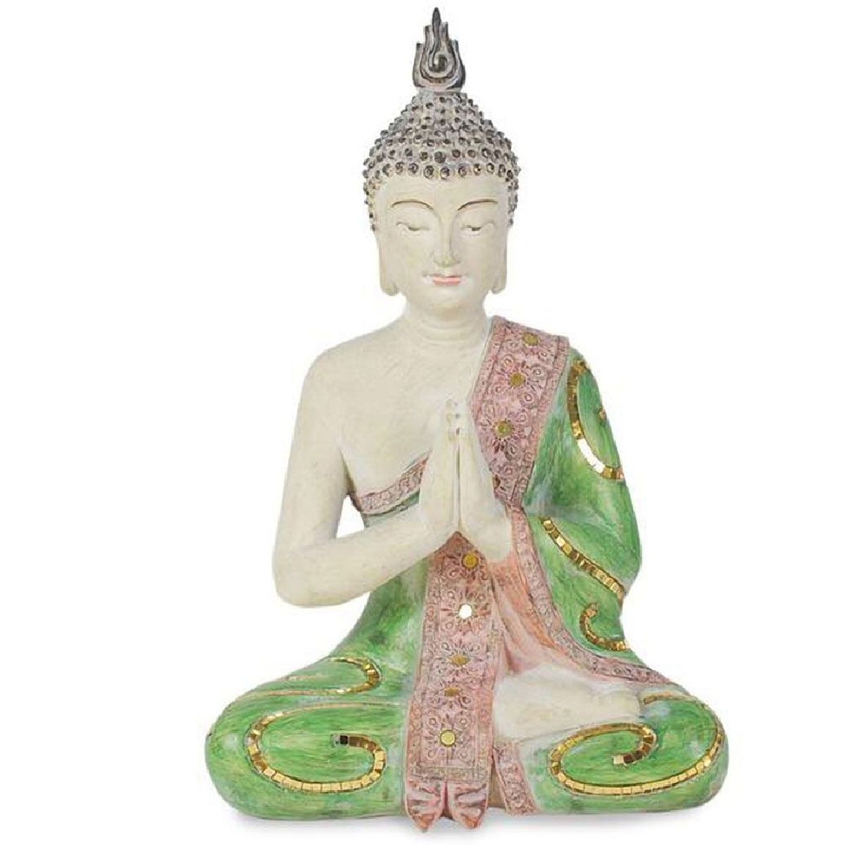 Statue Bouddha Namast en Polyrsine 35 cm