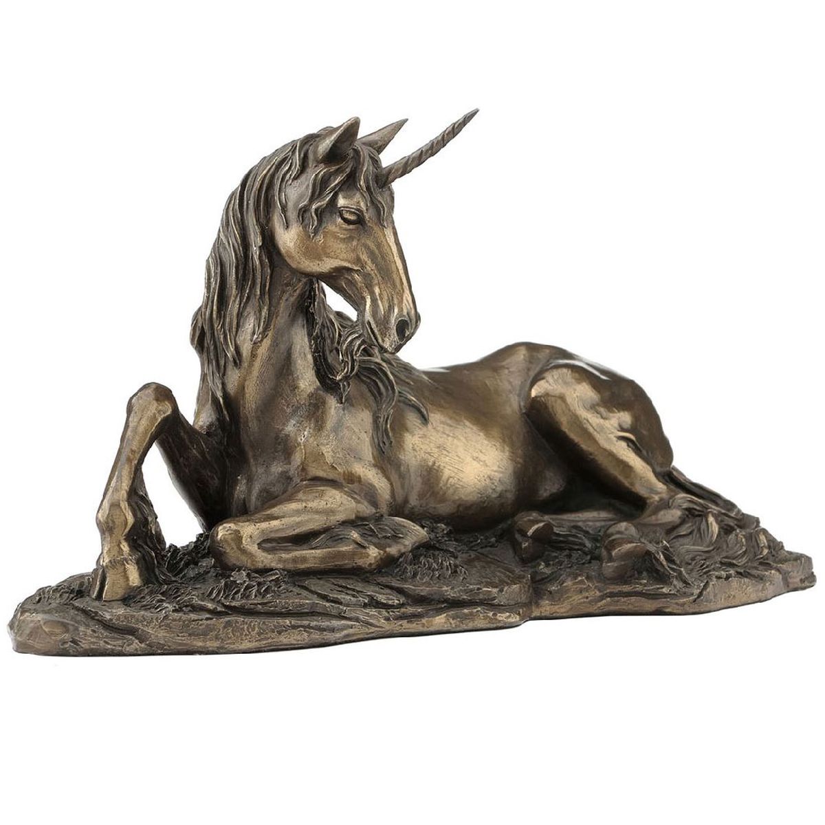 Figurine Licorne en rsine - Aspect Bronze