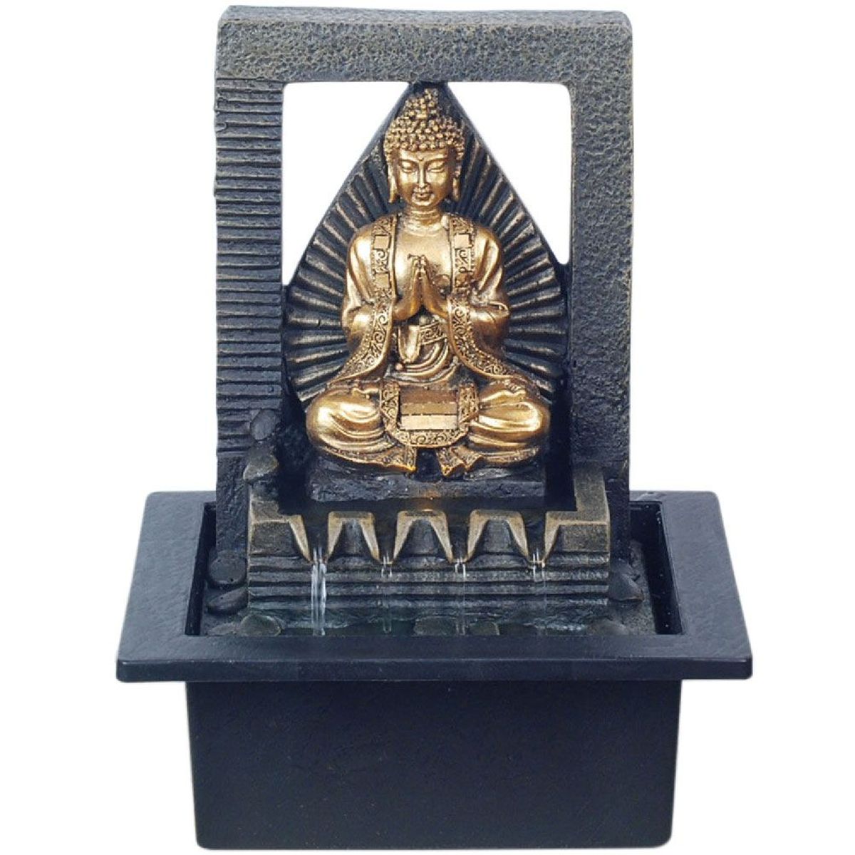 Fontaine Bouddha en rsine 27 cm