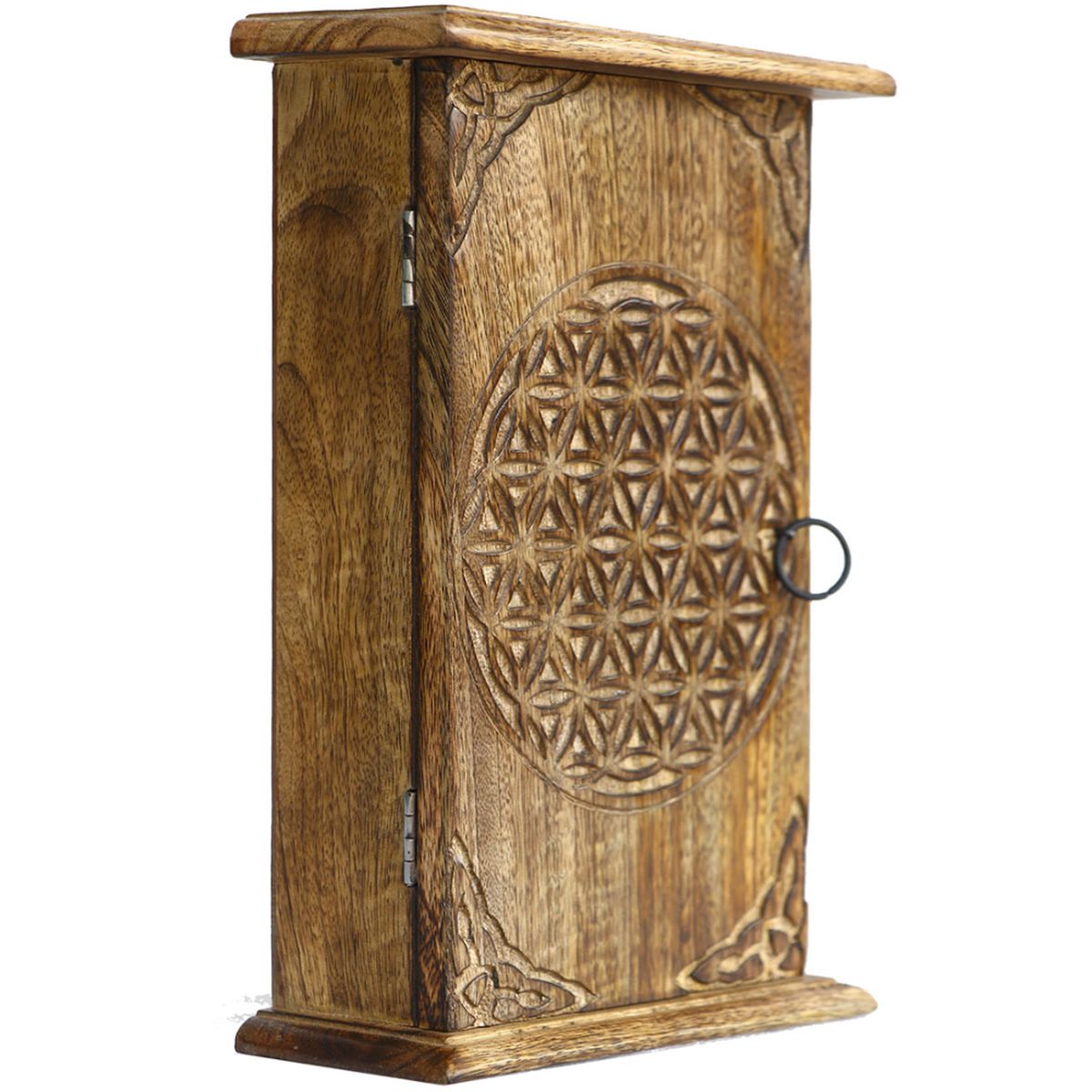 Armoire à Clés Murale Bois Sculpté Rétro Homoyoyo - Organisateur Suspendu Style Pastoral