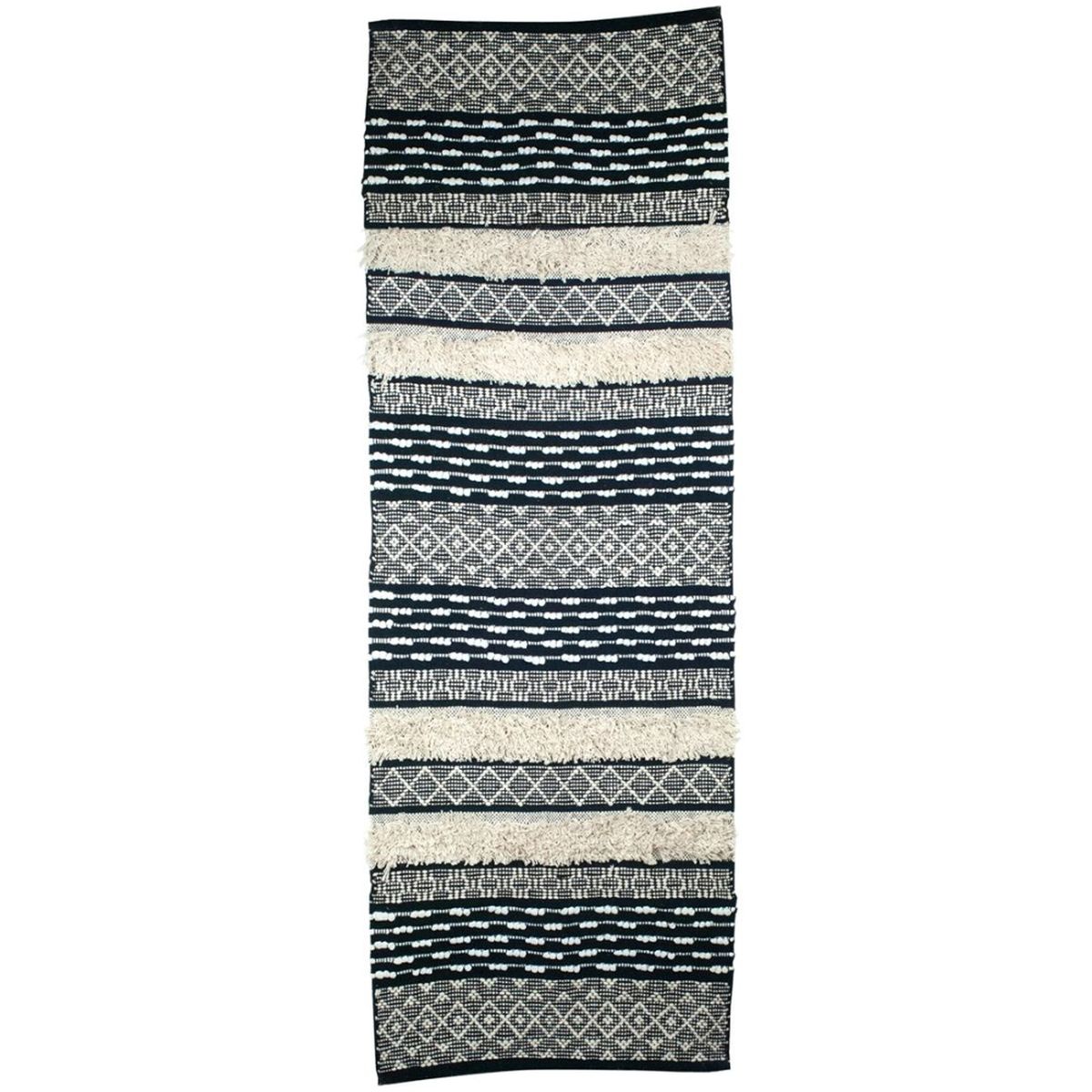 Tapis Ethnique tissage boho en coton 220 x 70 cm