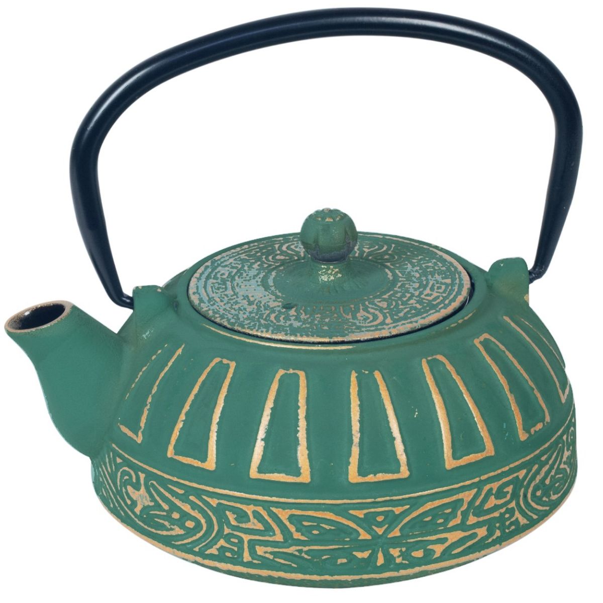 Thire Japonaise en fonte maille verte et or 0.8 Litre