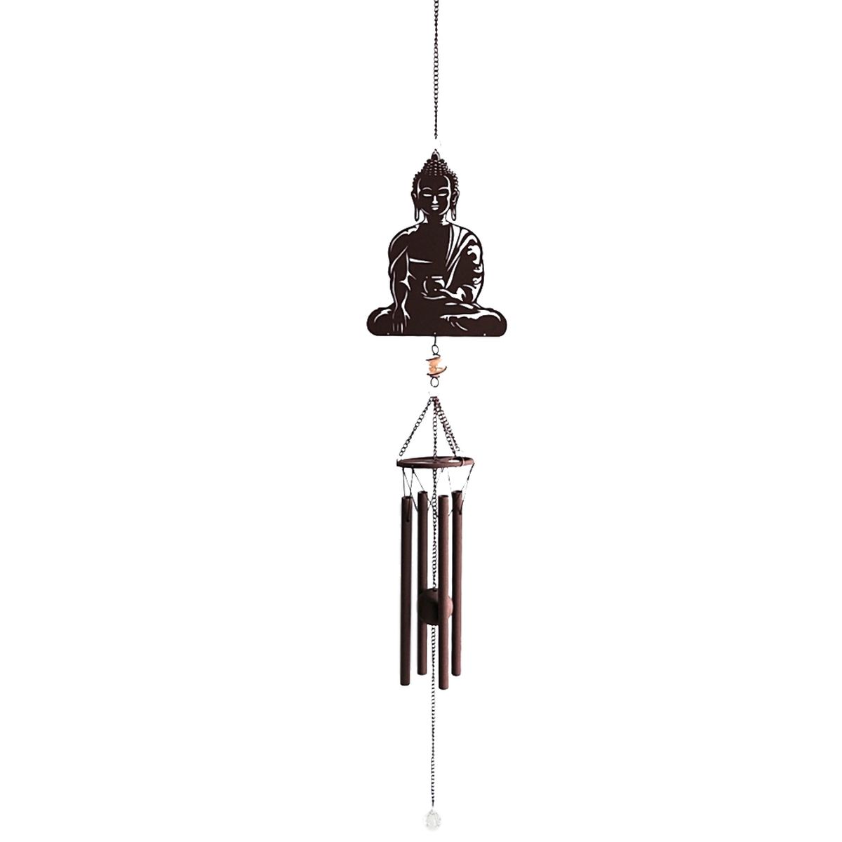 Suspension Bouddha en mtal aspect aspect rouille - 102 cm