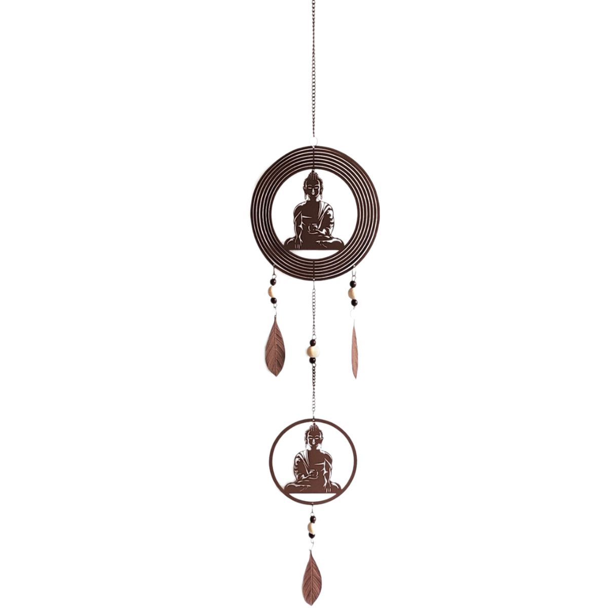 Suspension Bouddha en mtal aspect rouill - 94 cm