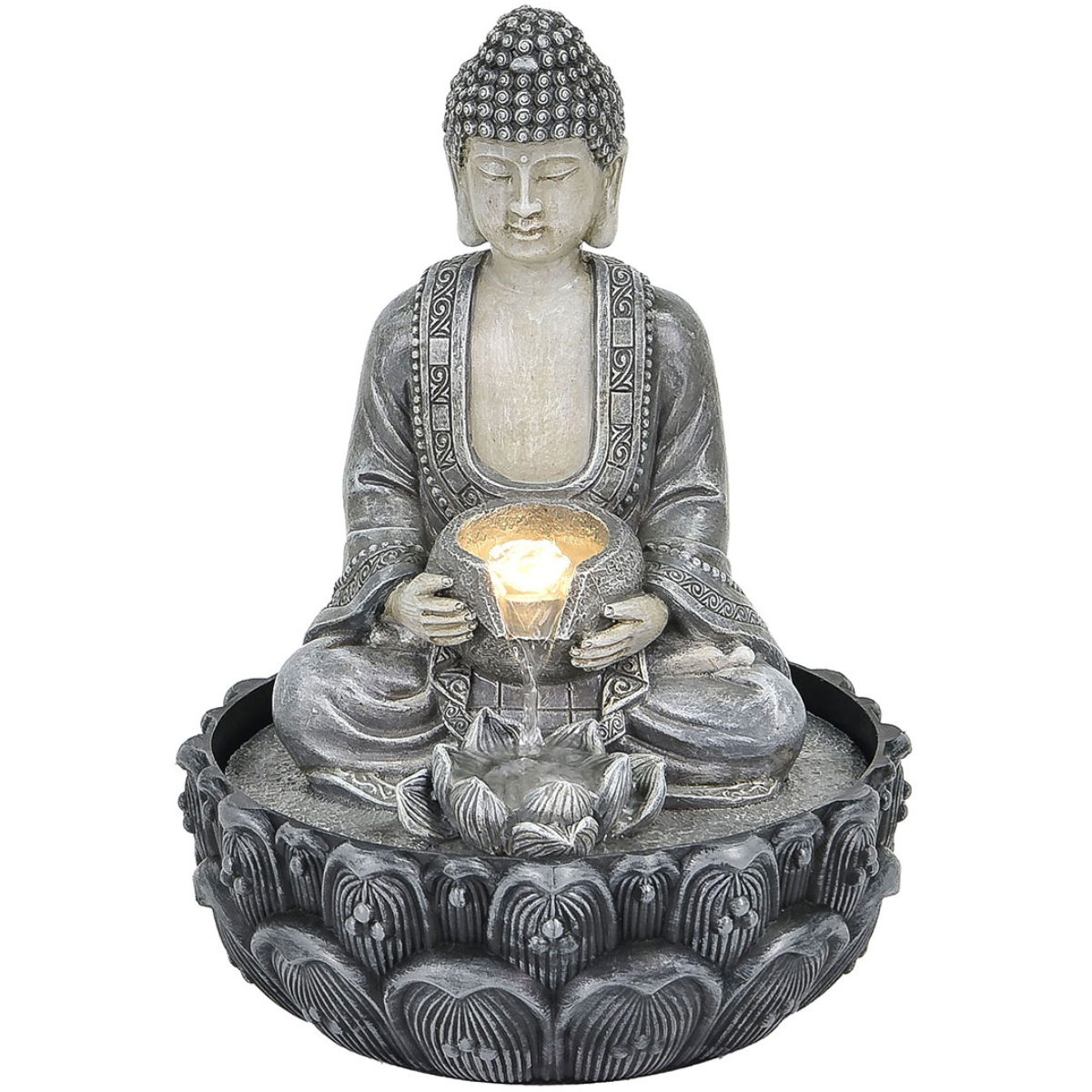 Fontaine dintrieur Bouddha en rsine 27 cm