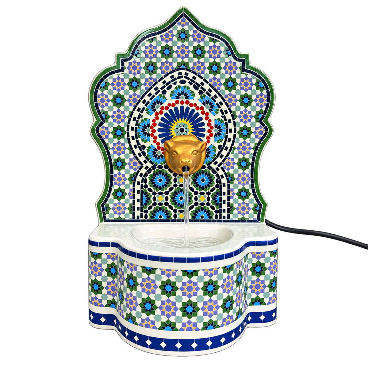 Petite fontaine d'int�rieur en gr�s mosa�que orientale 29,5 c
