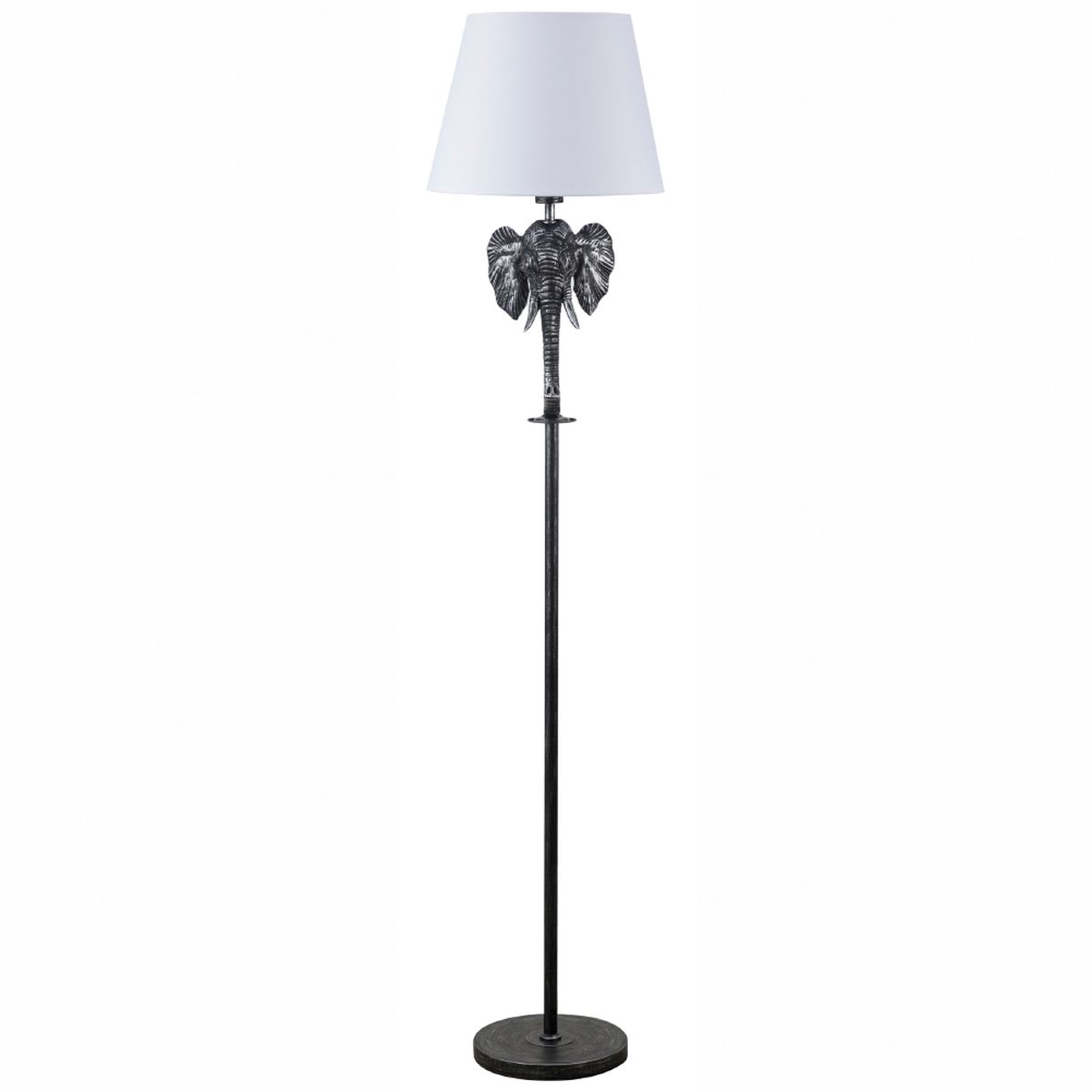 Lampadaire lphant en rsine argente 164 cm