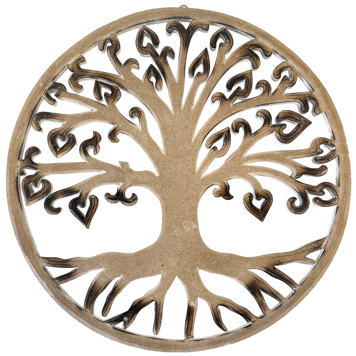 Décoration Murale Arbre De Vie En Bois Naturel - Sculpture Géométrie Sacrée - 28 Cm