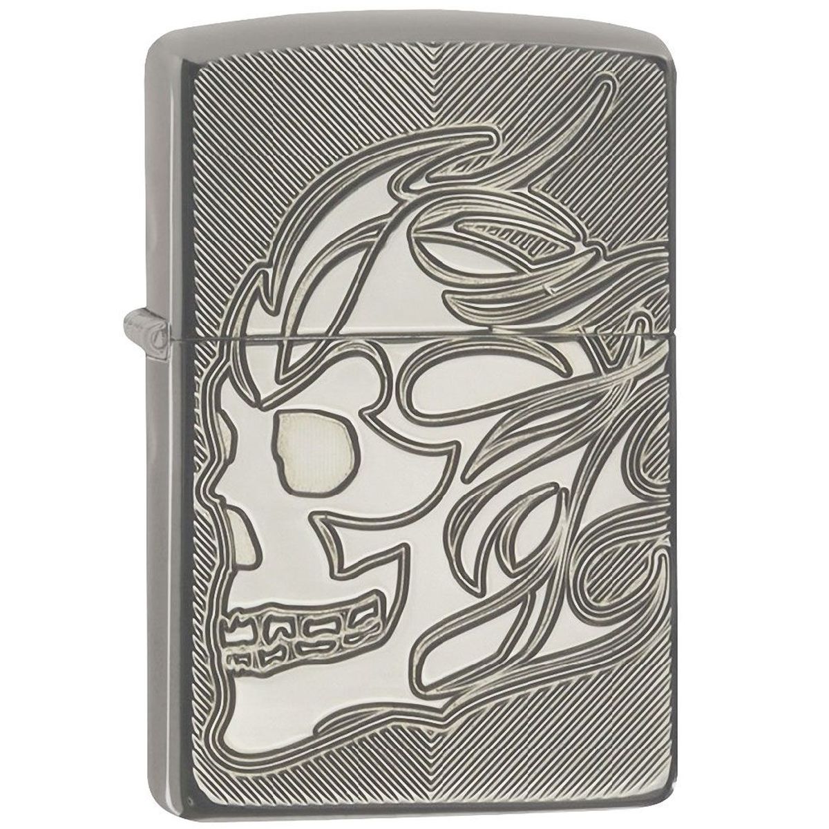 Briquet Zippo Skull Steampunk en acier poli