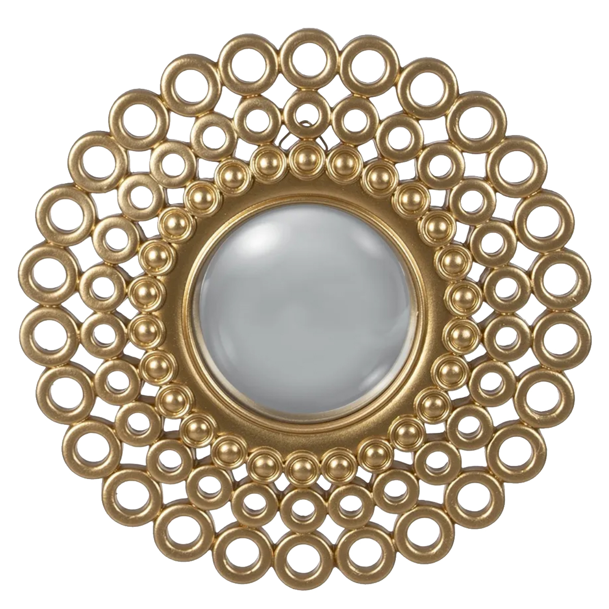 Miroir mural rond en rsine dore 22.8 cm