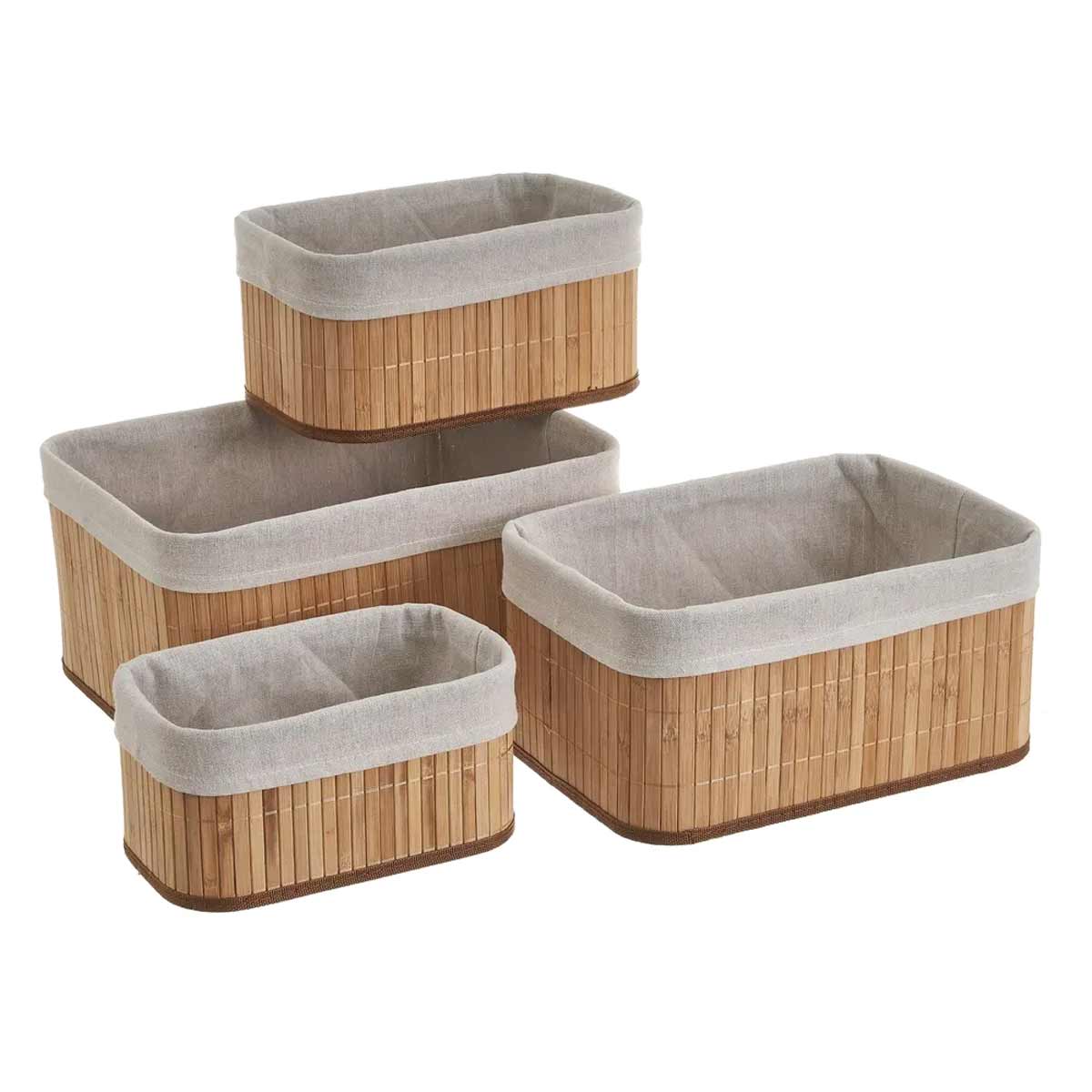 Set de 4 paniers de rangement en Bambou