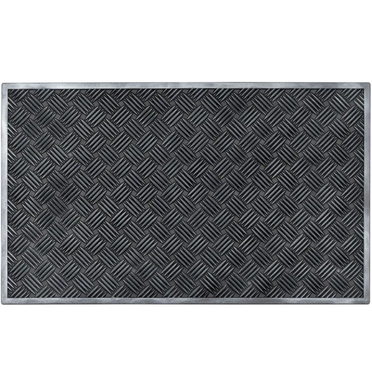 Paillasson Garage en gomme aspect mtal - 75 x 45 cm