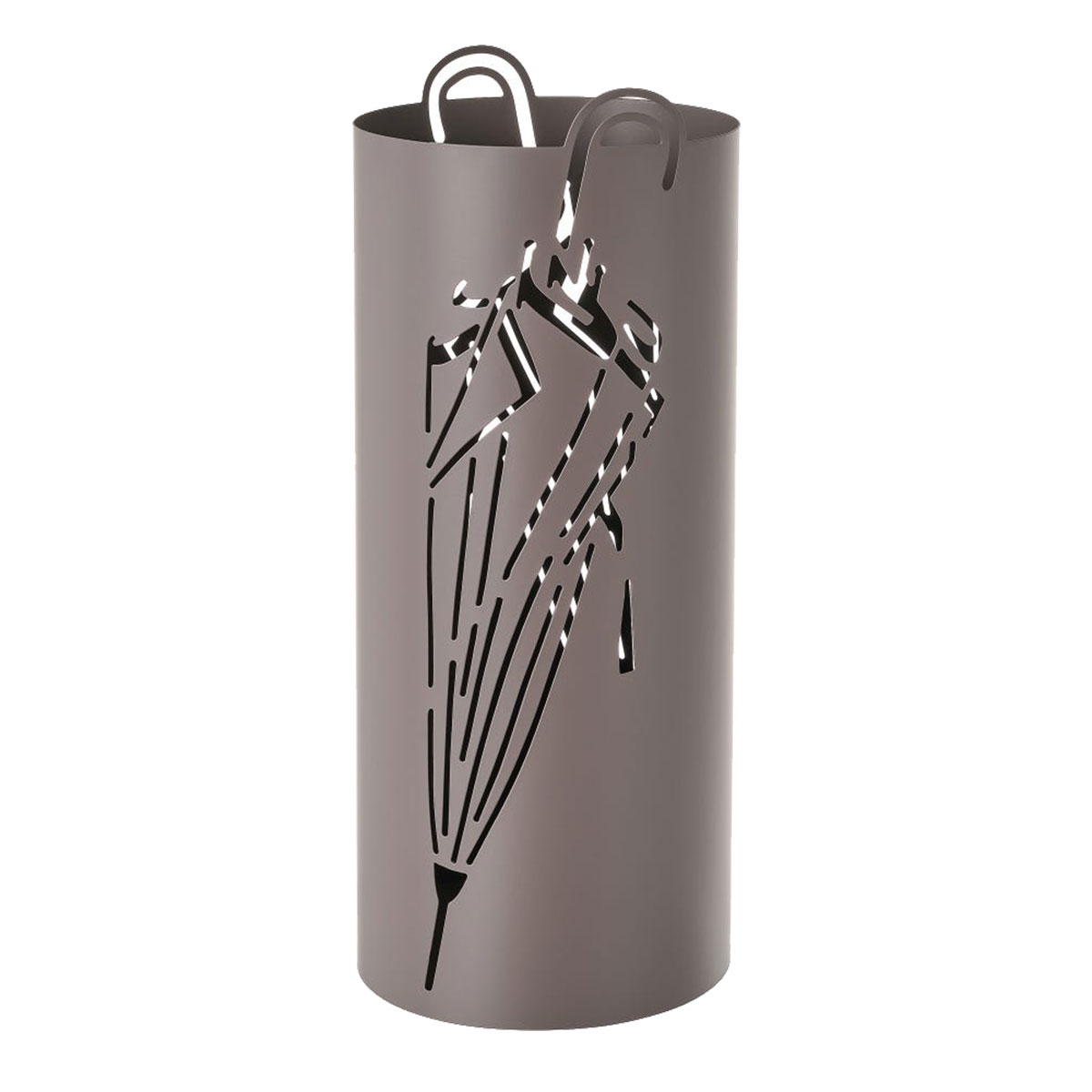 Porte Parapluies cylindrique en métal taupe 48.5 cm