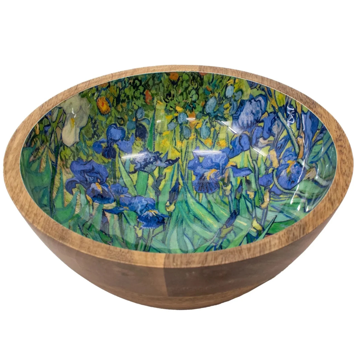 Coupelle dcorative en bois ronde Les Iris de Van Gogh