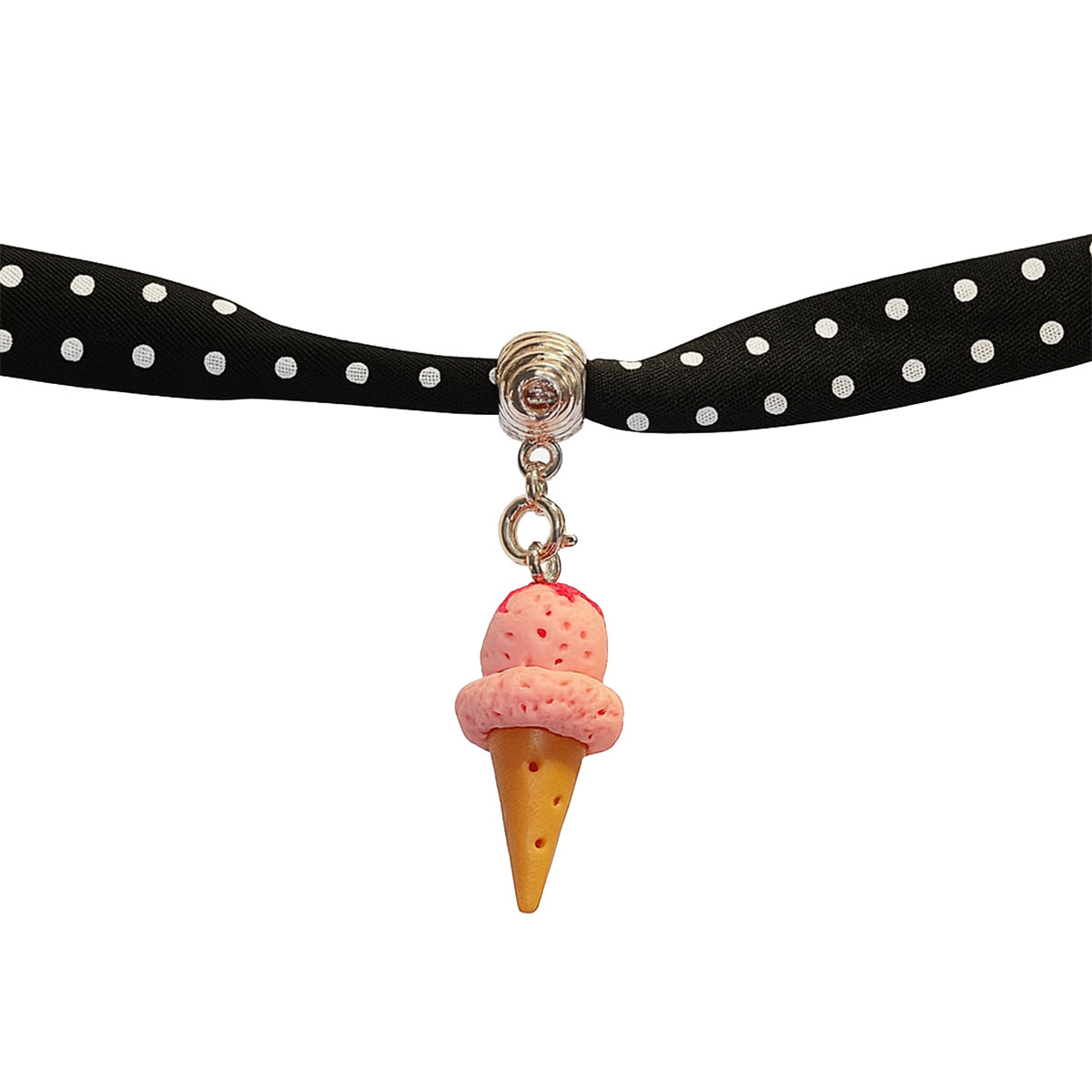 Bracelet liberty noir et glace fraise