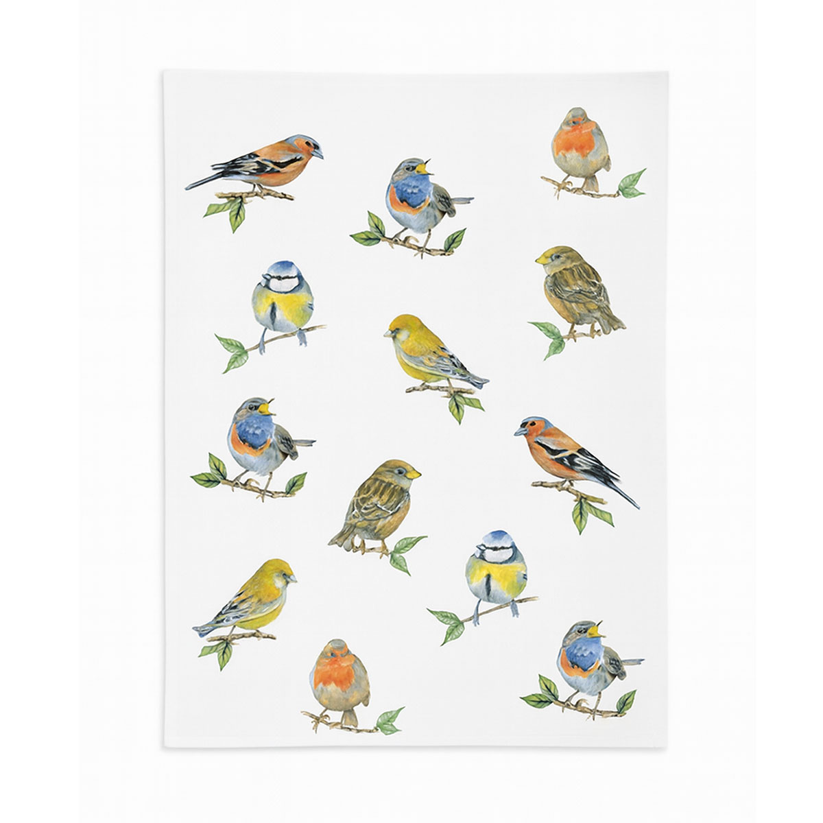 Torchon en coton Oiseaux 50 x 70 cm