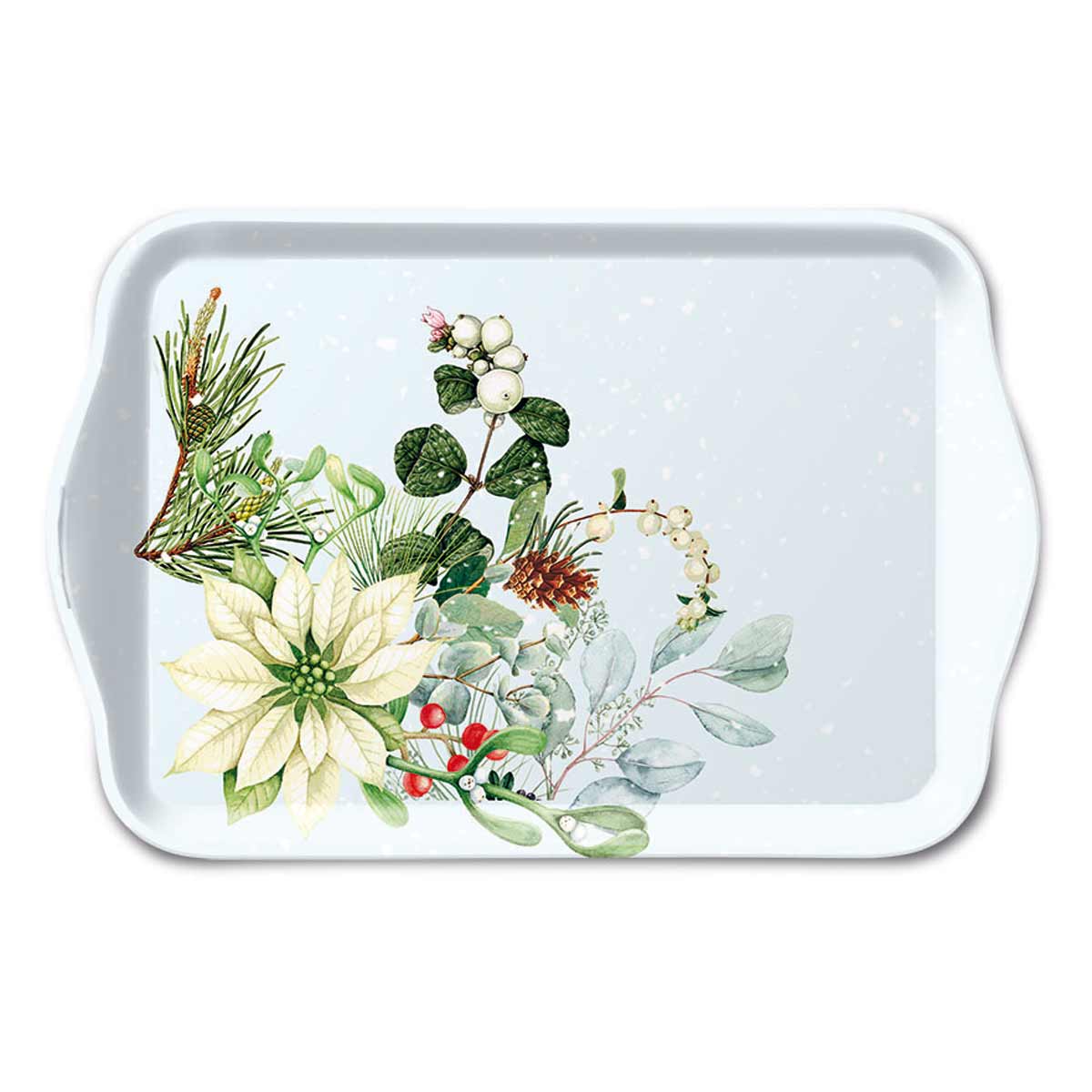 Petit Plateau Rectangulaire  Poinsettia Blanc
