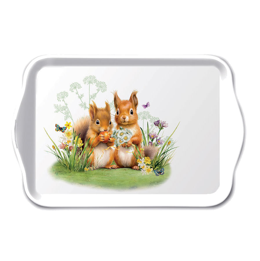 Petit Plateau Rectangulaire  Couple dcureuils