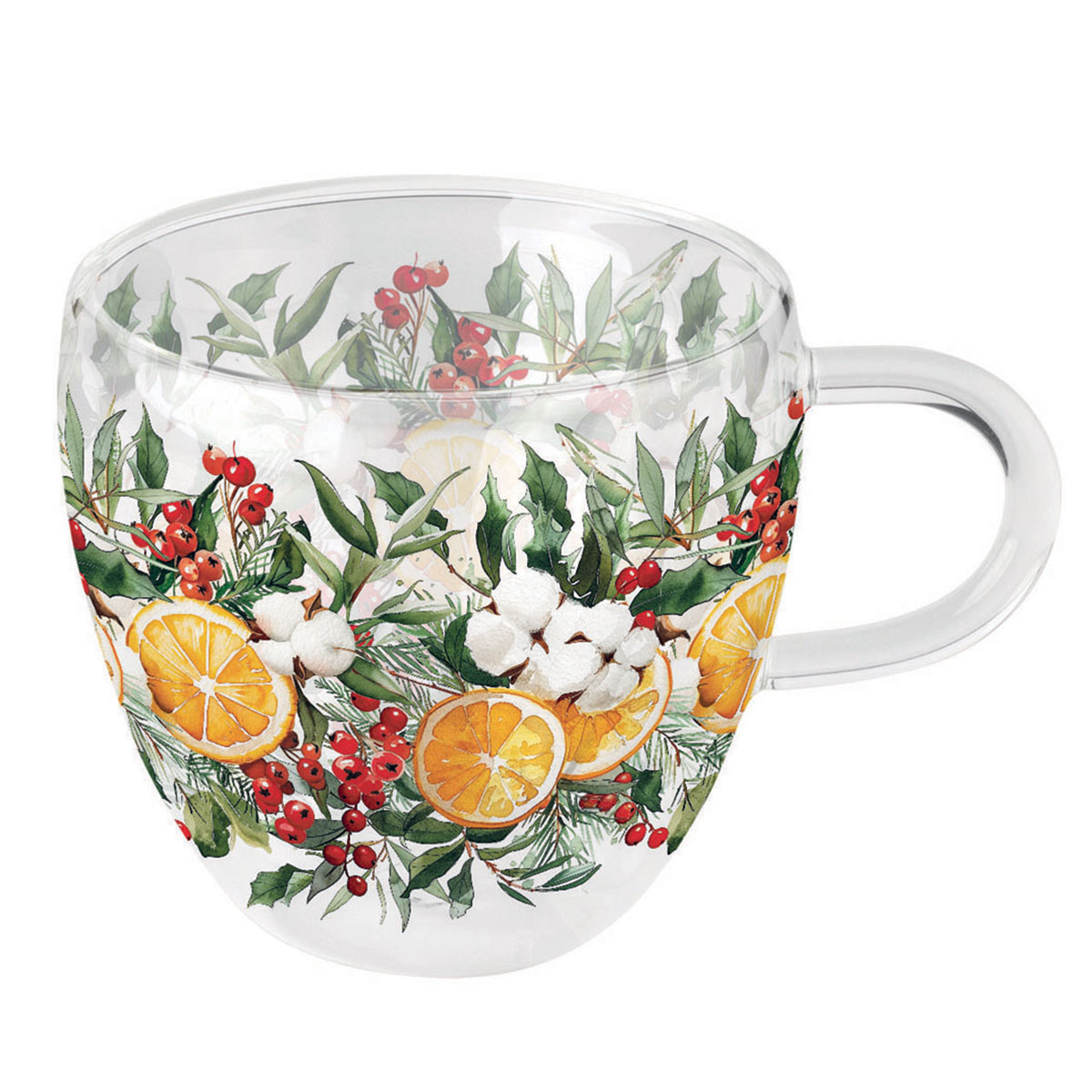 Tasse � Th� Double Paroi Cheval � Bascule de No�l