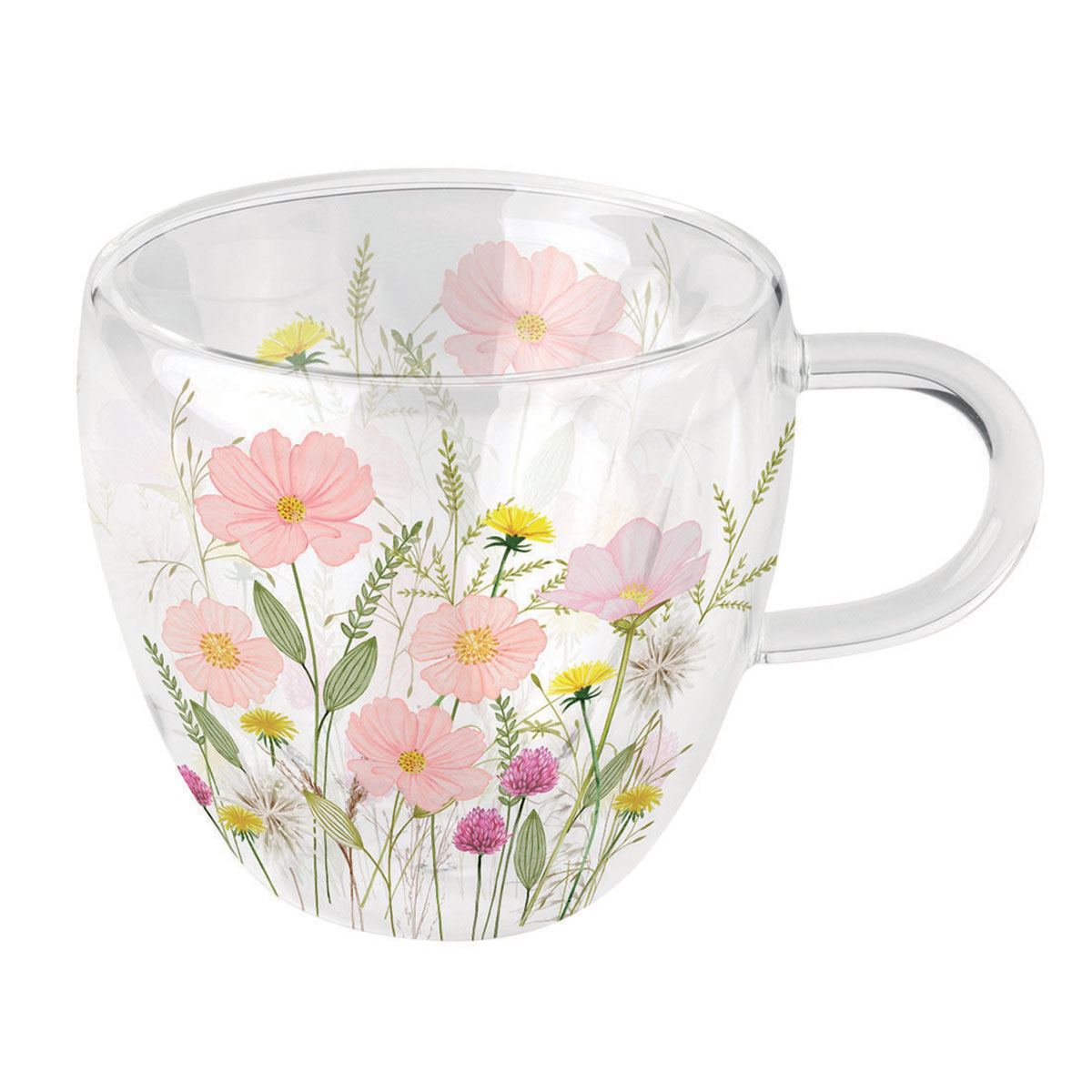 Tasse � Th� Double Paroi � Fleurs Sauvages
