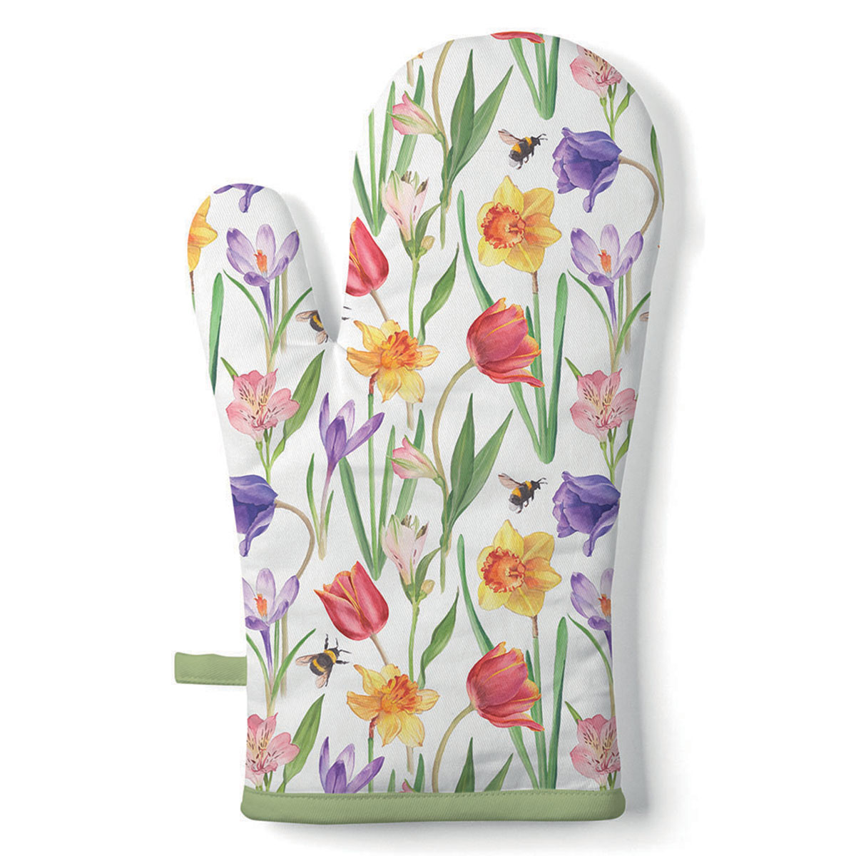 Gant de cuisine fleurs printani�res 18 x 30 cm