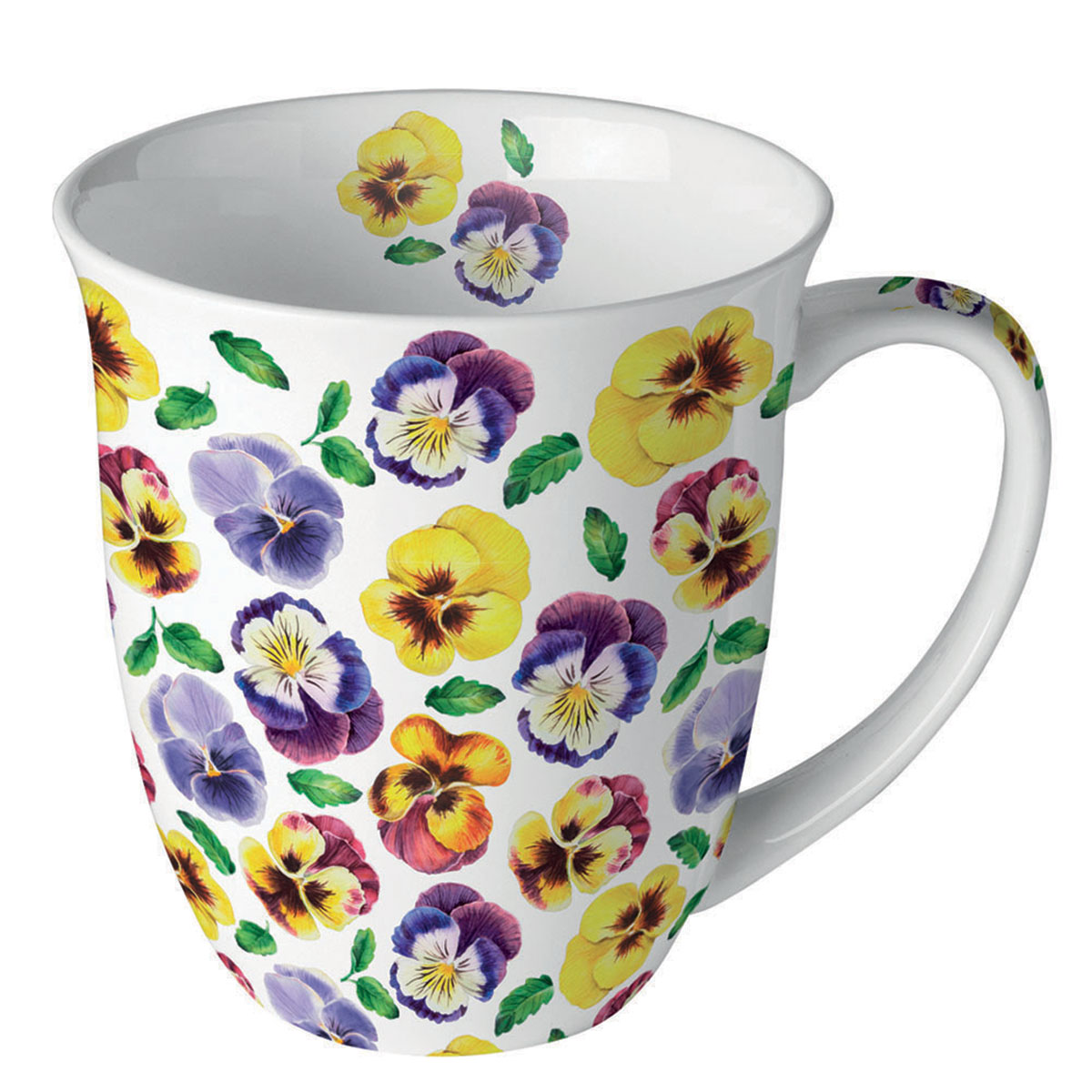Mug pens�es multicolores en porcelaine fine 400 ml