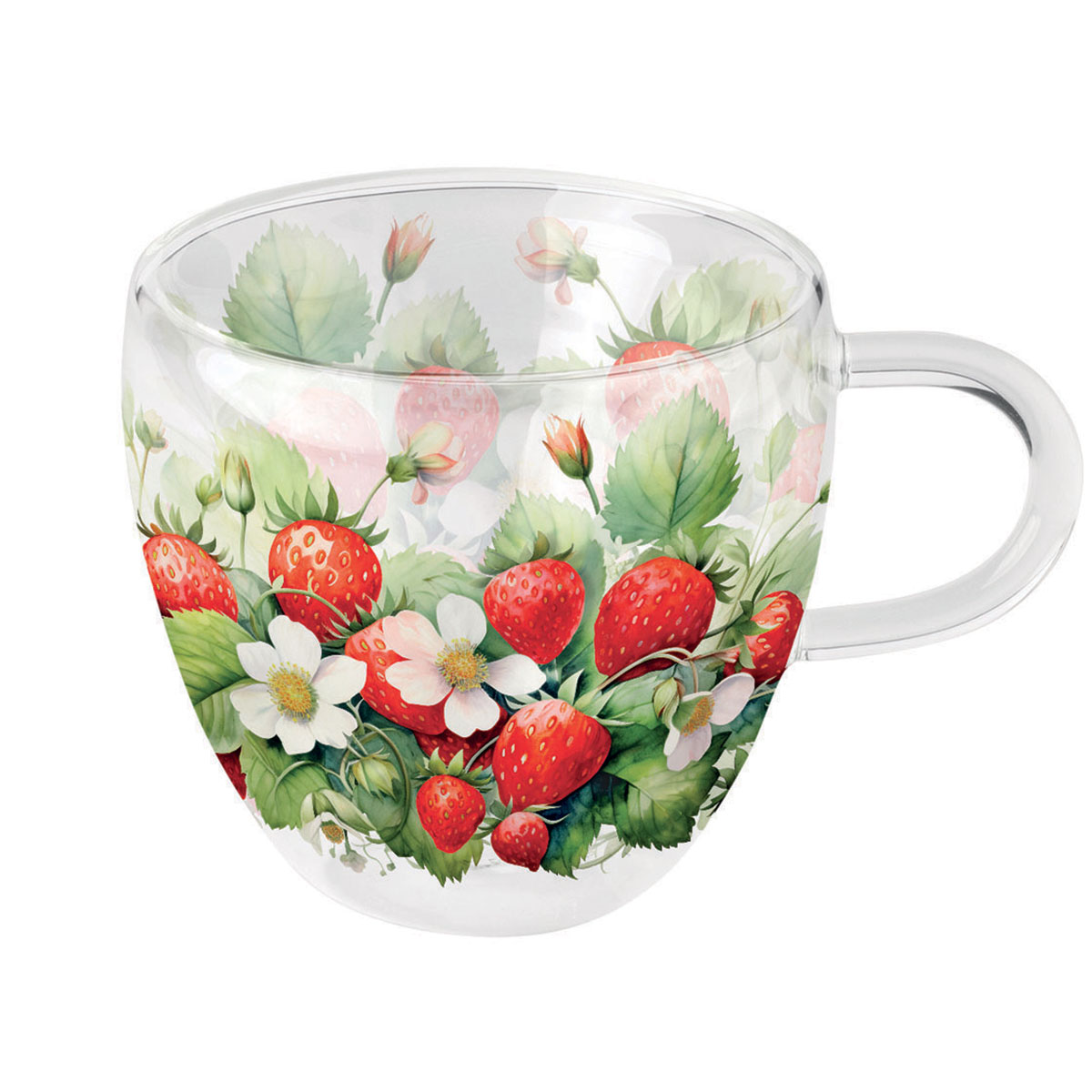 Tasse � Th� Double Paroi � Fraises D�licieuses