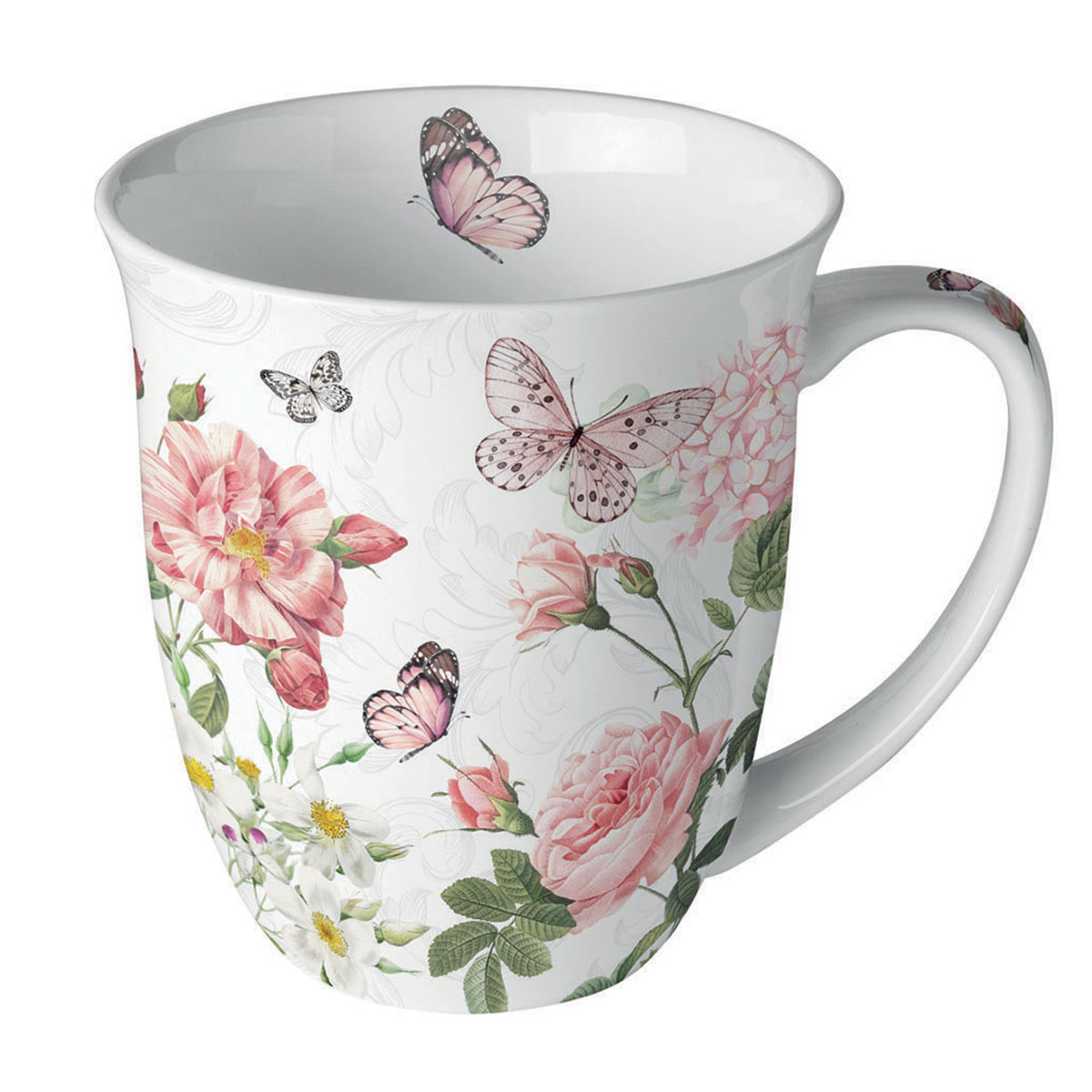 Mug Amelia papillons et fleurs roses