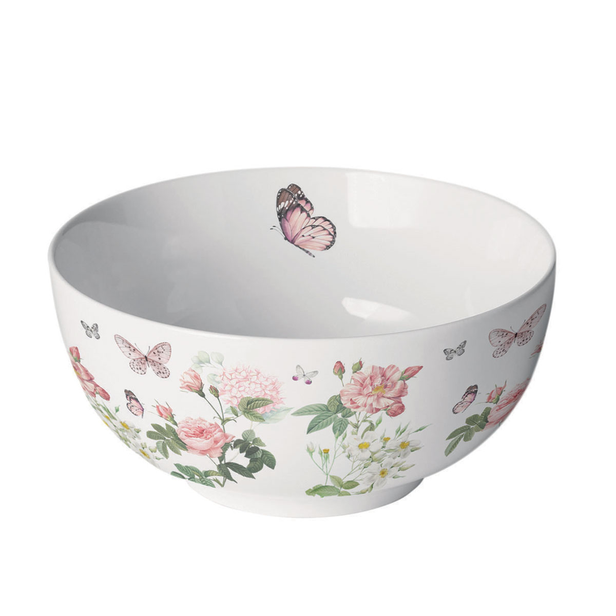 Bol en Porcelaine Fine  Roses & Papillons Roses