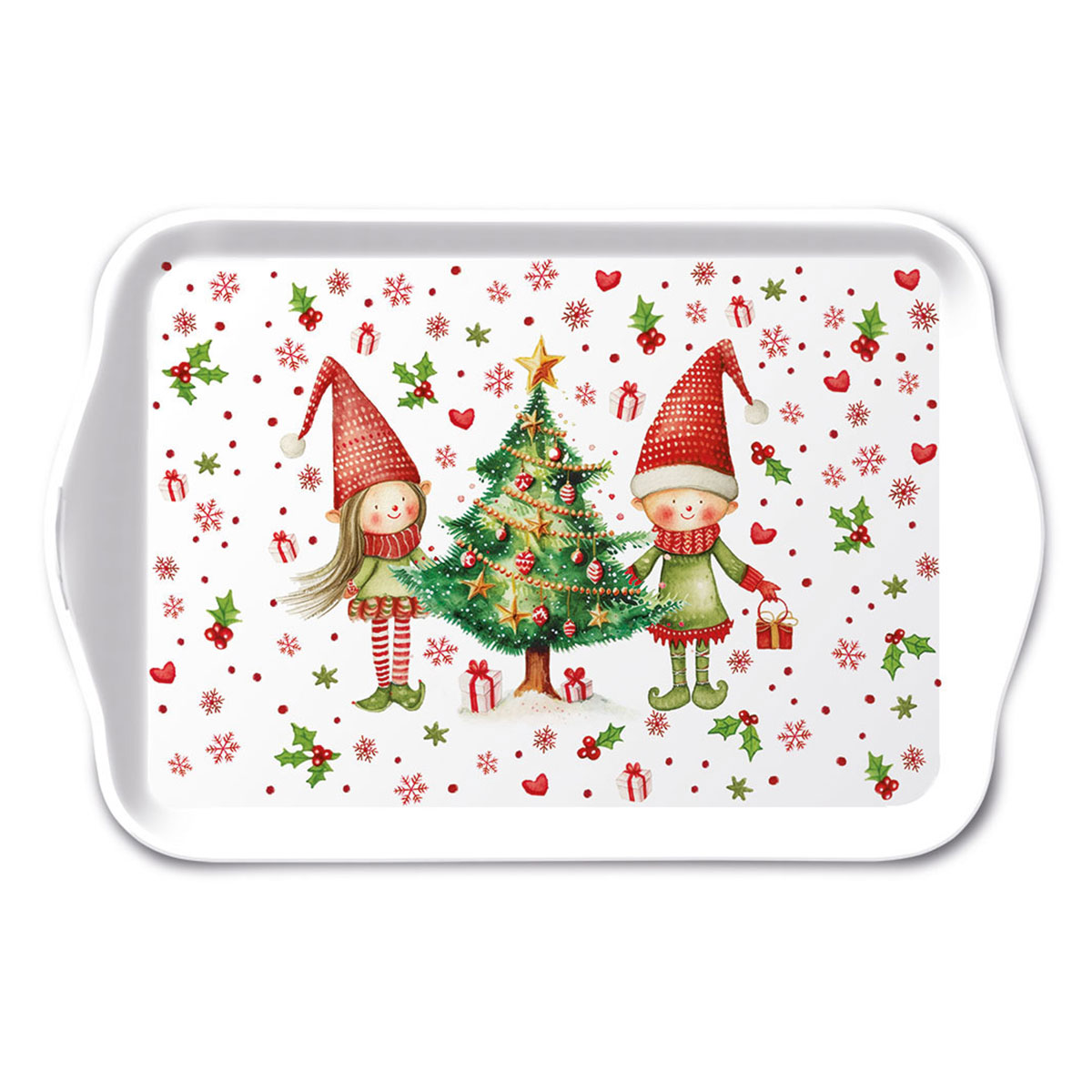 Mini-plateau en m�lamine Lutins et Sapin de No�l