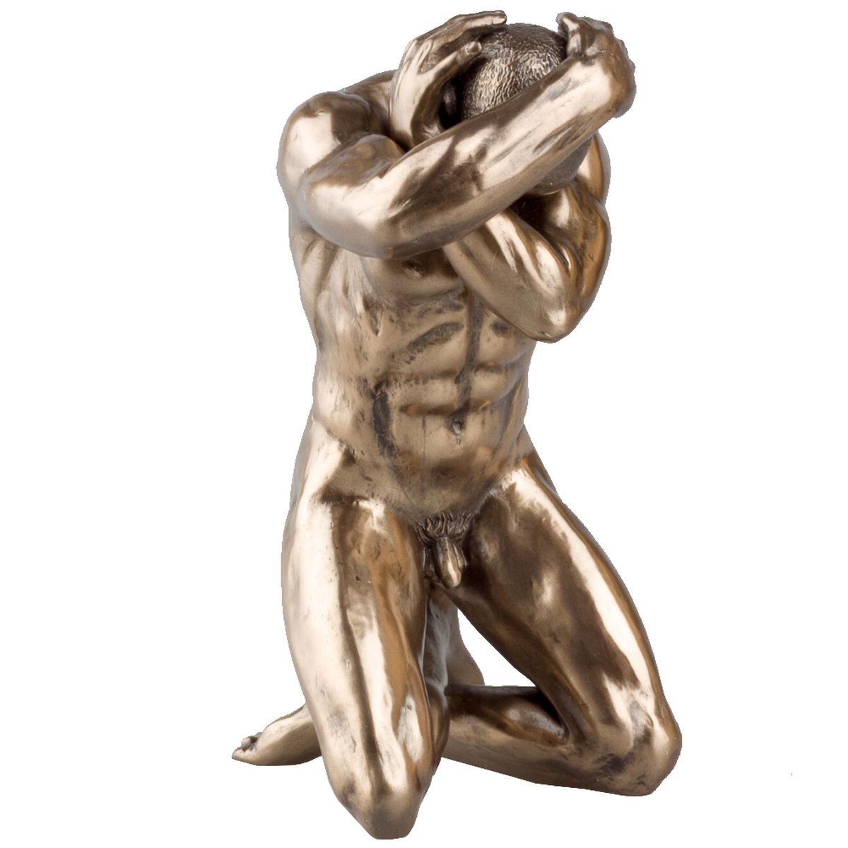 Figurine Homme nu en rsine couleur bronze 15 cm