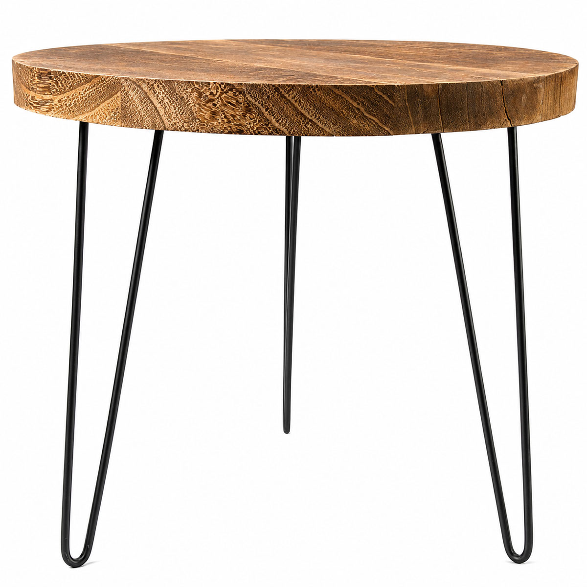 Table d'appoint ronde en bois de paulownia 50 cm