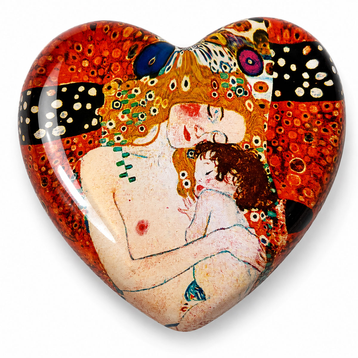 Presse-papier c�ur en verre Klimt Les Trois �ges de la Femme