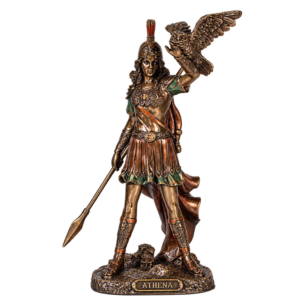 Statue Ath�na d�esse grecque aspect bronze 19 cm