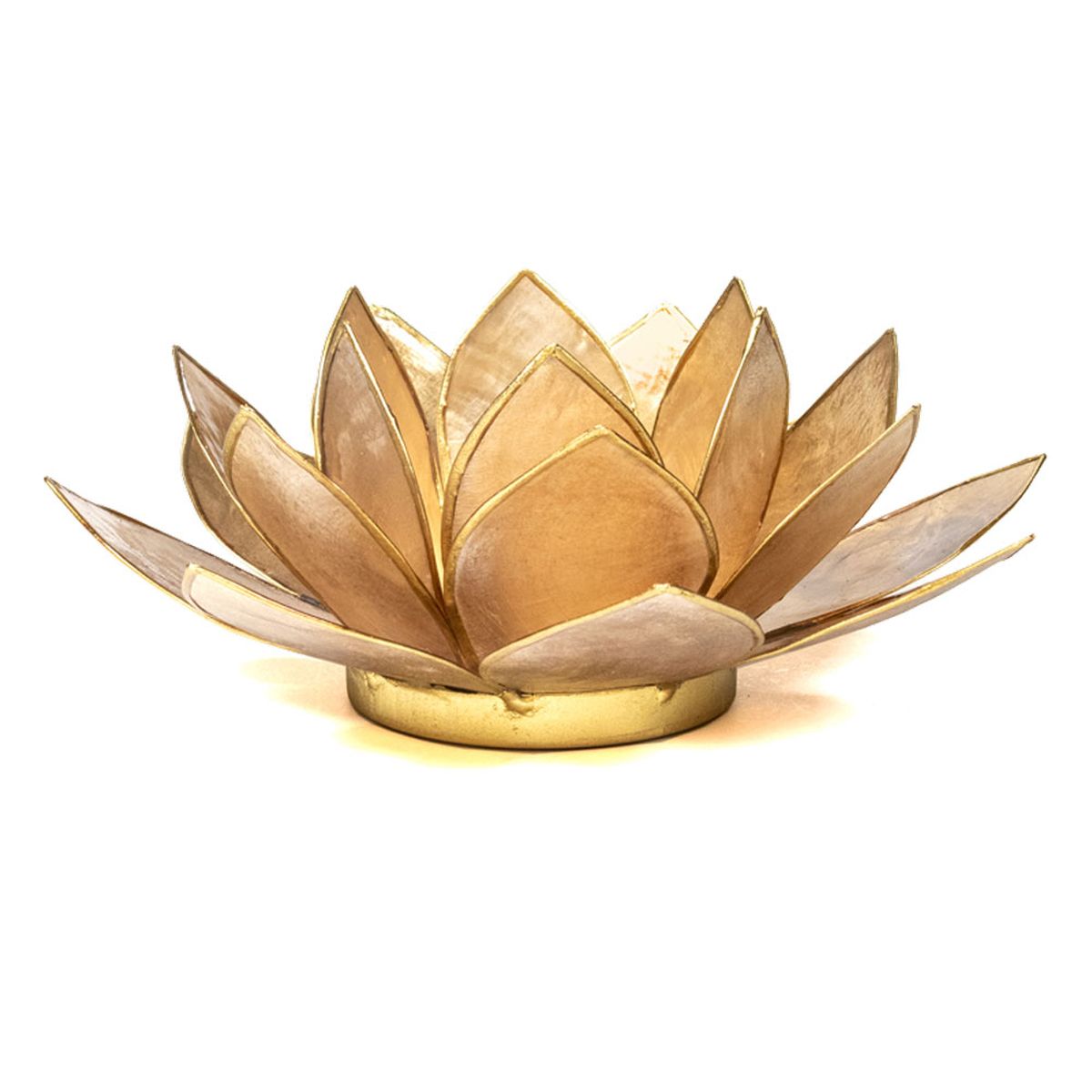 Photophore Fleur de Lotus Or finition or