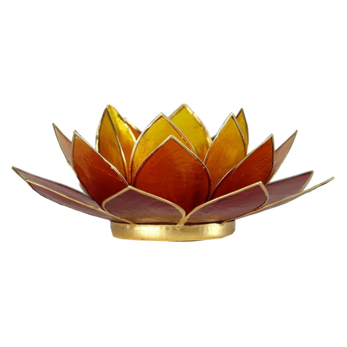 Photophore Fleur de Lotus 3 couleurs finition dore