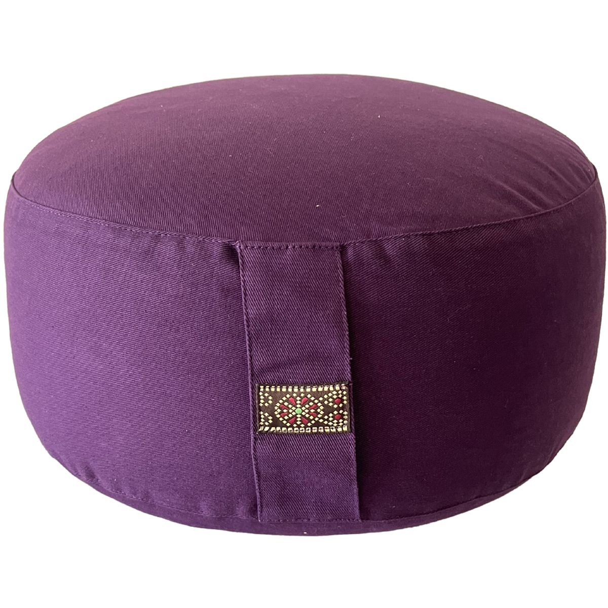 Coussin de mditation Aubergine - coton BIO