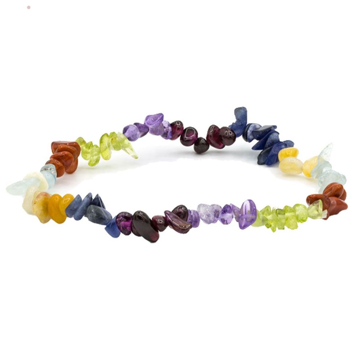 Bracelet 7 Chakras en fragments de Pierres